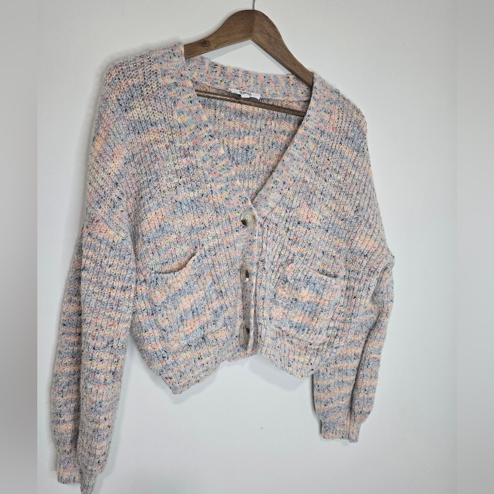 BB Dakota Steve Madden Confetti Knit Cropped Cardigan Boho Cottagecore Indie Spe